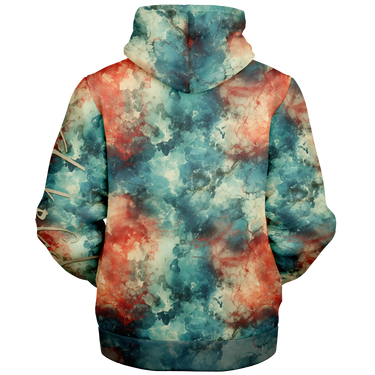 Chokefish™ Microfleece Zip-Up Hoodie Acid-Wash Colors-006B